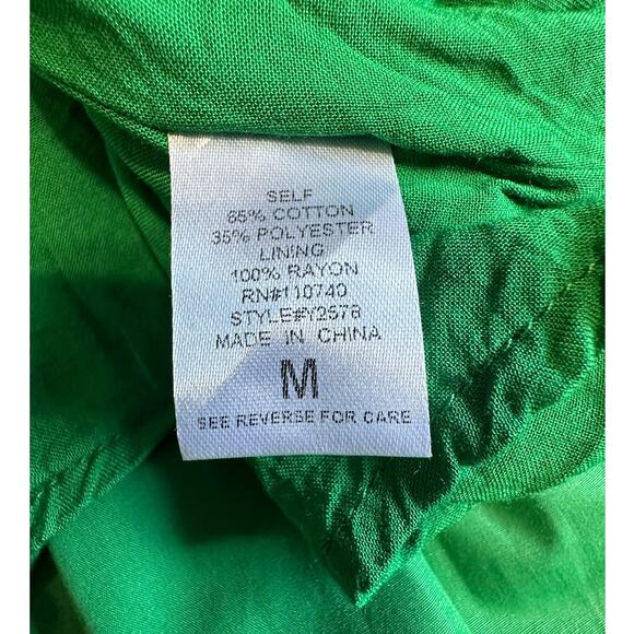 Emelia Kelly Green Puff Sleeve Tiered Ruffle Tie Back Dress, Size M - Picture 4 of 7